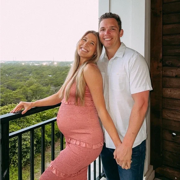 PinkBlush satin smocked bodycon midi dress nwot - Picture 6 of 15